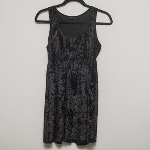 Forever 21 Black Velvet Tank Skater Dress